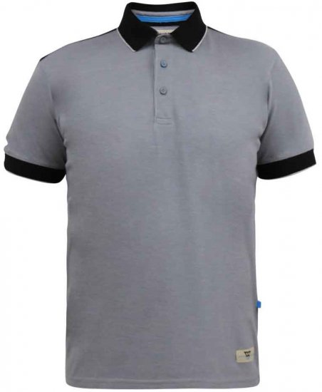 D555 Prinstead Pique Polo Shirt Grey - Polo - Polo Uomo Taglie Forti