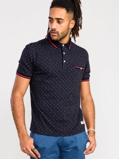 D555 Ashwell Ao Printed Polo Shirt Dark Navy - Polo - Polo Uomo Taglie Forti