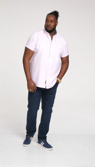 D555 James Short Sleeve Oxford Shirt Pink - Camicie - Camicie Taglie Forti Uomo
