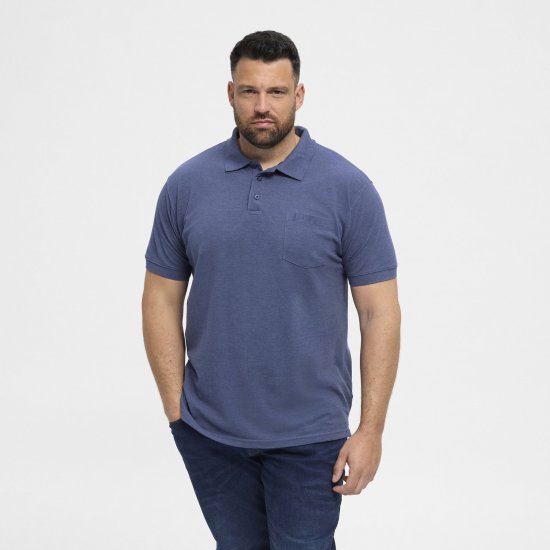 North Latitude Polo Blue Melange - Polo - Polo Uomo Taglie Forti