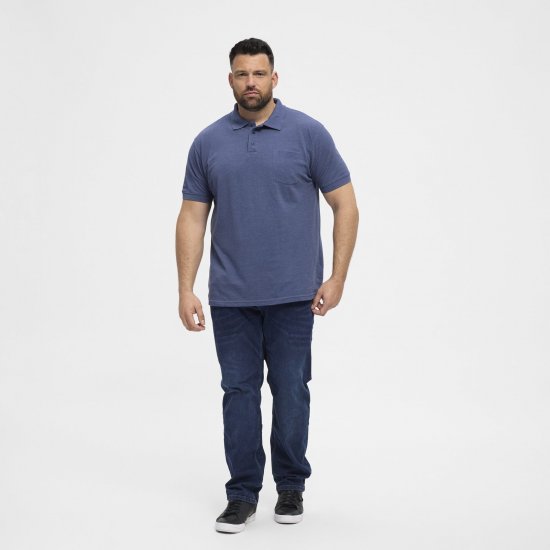 North Latitude Polo Blue Melange - Polo - Polo Uomo Taglie Forti