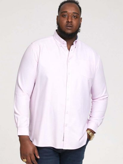 D555 Richard Long Sleeve Oxford Shirt Pink - Camicie - Camicie Taglie Forti Uomo
