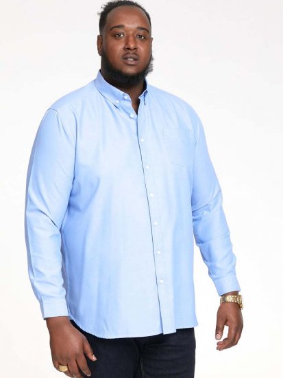 D555 Richard Long Sleeve Oxford Shirt Sky Blue - Camicie - Camicie Taglie Forti Uomo