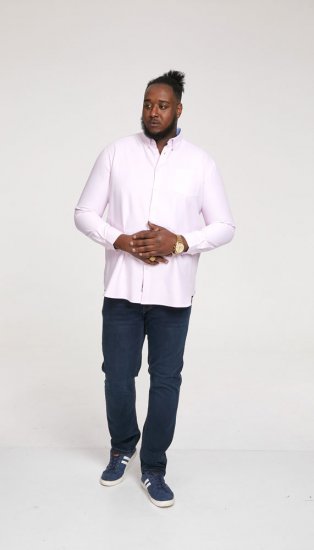D555 Richard Long Sleeve Oxford Shirt Pink - Camicie - Camicie Taglie Forti Uomo