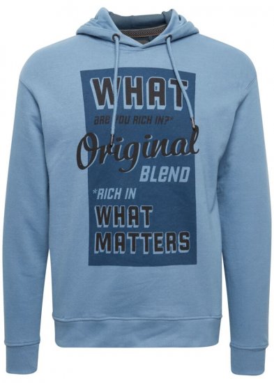 Blend Hoodie 4285 Copen Blue - Felpe & felpe con cappuccio - Felpe & Felpe con Cappuccio Uomo Taglie Forti