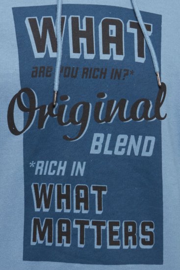 Blend Hoodie 4285 Copen Blue - Felpe & felpe con cappuccio - Felpe & Felpe con Cappuccio Uomo Taglie Forti