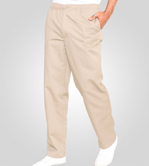 D555 Basilio Pantaloni con vita elasticizzata Beige - Jeans & pantaloni - Jeans & Pantaloni Uomo Taglie Forti