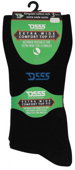 D555 Harold Extra Wide Comfort Fit Socks 3-pack - Intimo & costumi da bagno - Intimo Taglie Forti Uomo