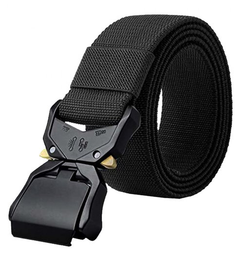 D555 Dale Tactical Stretch Webbing Belt with Heavy Duty Quick Release Buckle Black - Cinture - Cintura Uomo Taglie Forti