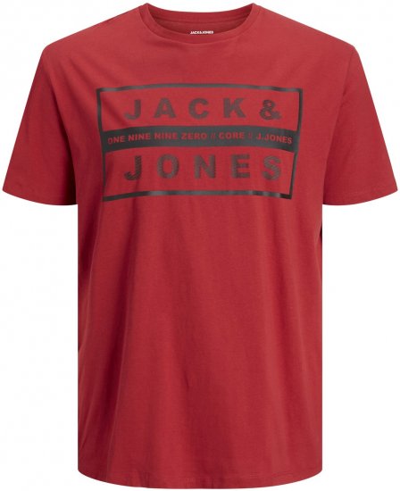 Jack & Jones JJSTORM TEE Red - Magliette - Magliette Uomo Taglie Forti