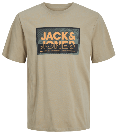 Jack & Jones JCOLOGAN T-Shirt Crockery - Magliette - Magliette Uomo Taglie Forti