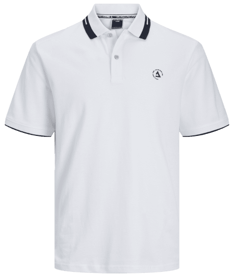 Jack & Jones JCOHASS LOGO Polo White - Polo - Polo Uomo Taglie Forti