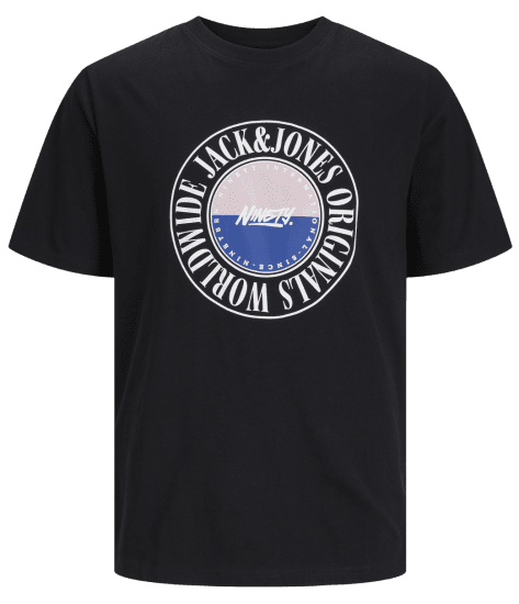 Jack & Jones JORCOBIN T-Shirt Black - Magliette - Magliette Uomo Taglie Forti