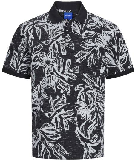 Jack & Jones JORLAFAYETTE AOP Polo Black - Polo - Polo Uomo Taglie Forti