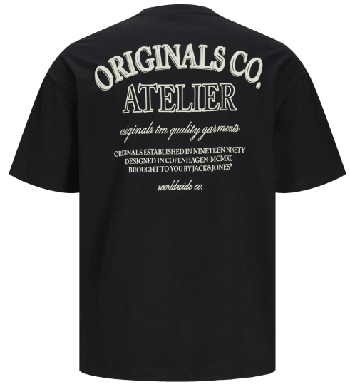 Jack & Jones JORSANTORINI BACK T-Shirt Black - Magliette - Magliette Uomo Taglie Forti