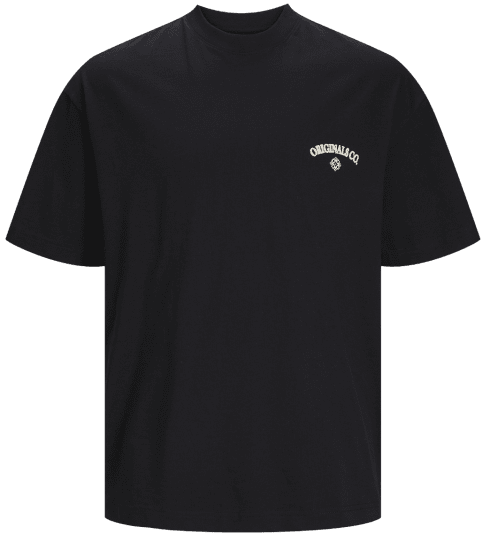 Jack & Jones JORSANTORINI BACK T-Shirt Black - Magliette - Magliette Uomo Taglie Forti