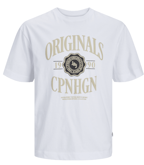 Jack & Jones JORLUCCA BRANDING T-Shirt Bright White - Magliette - Magliette Uomo Taglie Forti