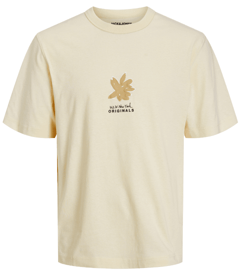 Jack & Jones JOREASTER ACTIVITY T-Shirt Buttercream - Magliette - Magliette Uomo Taglie Forti