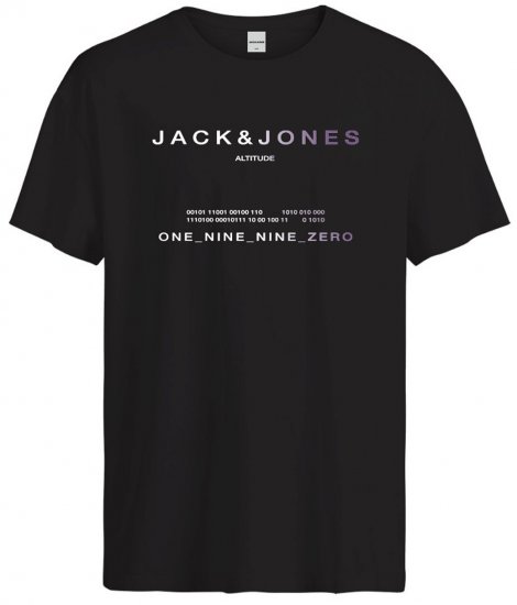 Jack & Jones JCORIOT T-Shirt Black - Magliette - Magliette Uomo Taglie Forti