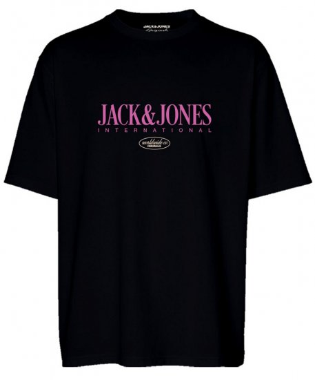 Jack & Jones JORLUCCA T-Shirt Black - Magliette - Magliette Uomo Taglie Forti