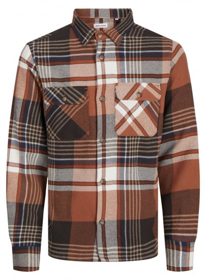Jack & Jones Darren Flannel Overshirt marrone - Camicie - Camicie Taglie Forti Uomo