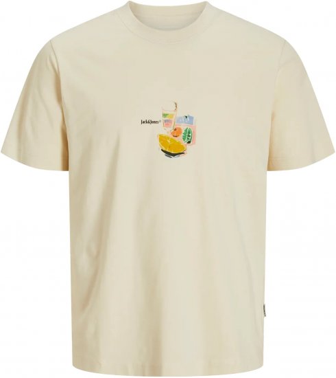 Jack & Jones Varenna Crew Neck T-Shirt Antique White - Magliette - Magliette Uomo Taglie Forti
