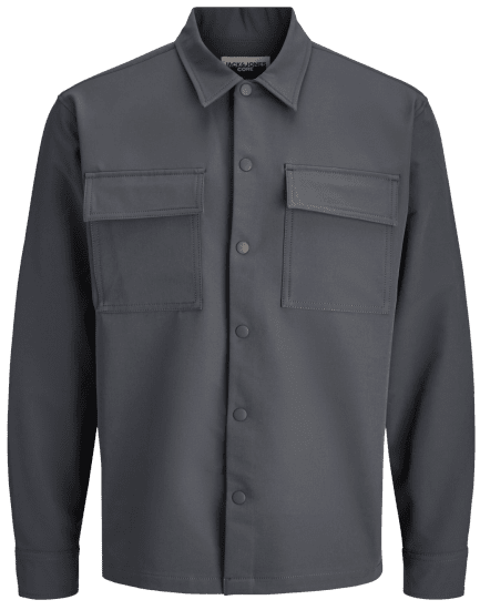 Jack & Jones Point Commute Long Sleeve Shirt Black Oyster - Camicie - Camicie Taglie Forti Uomo