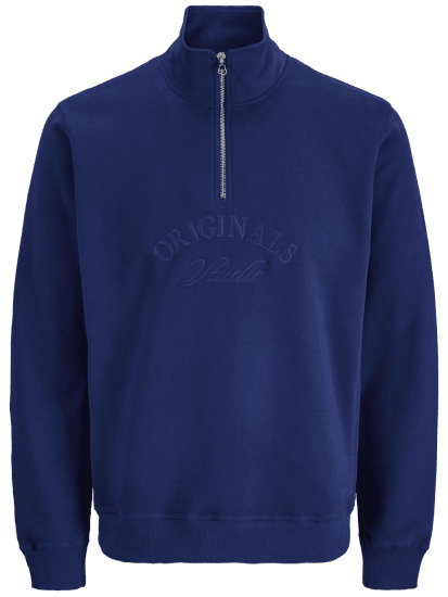 Jack & Jones Bleecker Branding High Neck Sweatshirt Ocean Cavern - Felpe & felpe con cappuccio - Felpe & Felpe con Cappuccio Uomo Taglie Forti