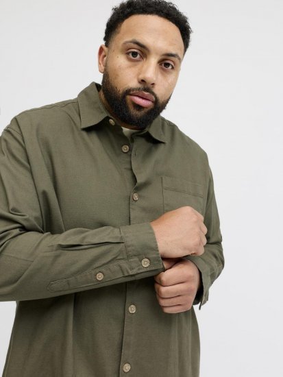 Jack & Jones Tristan Overshirt kaki - Camicie - Camicie Taglie Forti Uomo
