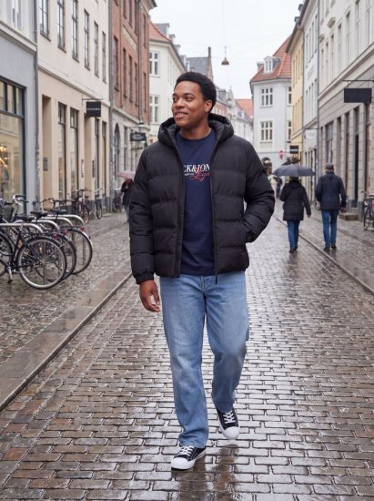 Jack & Jones Sage Giubbotto imbottito Nero - Giubbotti - Giubbotti Uomo Taglie Forti