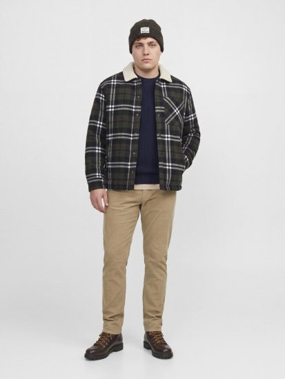 Jack & Jones Zac Teddy Camicia giacca Verde - Giubbotti - Giubbotti Uomo Taglie Forti