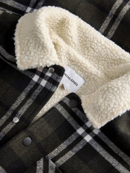 Jack & Jones Zac Teddy Camicia giacca Verde - Giubbotti - Giubbotti Uomo Taglie Forti