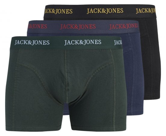 Jack & Jones Blaze Solid Boxer confezione da 3 Nero/Blu navy/Verde - Boxer - Boxer Uomo Taglie Forti