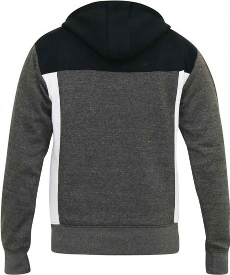 D555 NATHAN Full Zip Hoody With Cut And Sew Detail Black/Charcoal - Felpe & felpe con cappuccio - Felpe & Felpe con Cappuccio Uomo Taglie Forti