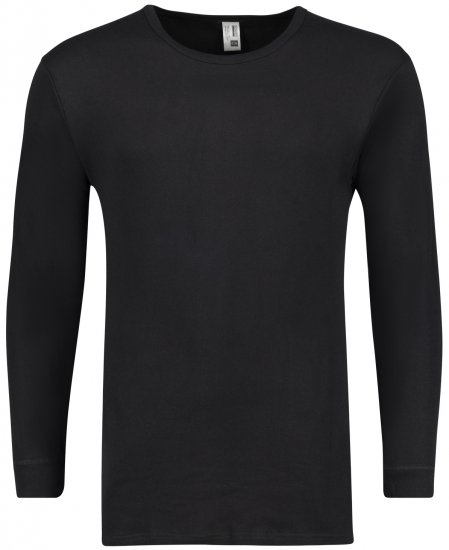 Adamo Royal Fine Ribbed Long sleeve Under-T-shirt Black - Intimo & Costumi da bagno - Intimo Taglie Forti Uomo