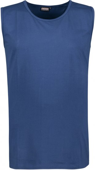 Adamo Rod Comfort Fit Tank Top Denim Blue - Magliette - Magliette Uomo Taglie Forti