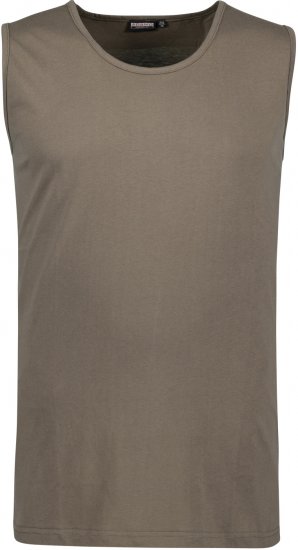 Adamo Rod Comfort Fit Tank Top Khaki - Magliette - Magliette Uomo Taglie Forti
