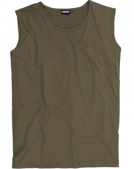 Adamo Rod Comfort Fit Tank Top Khaki - Magliette - Magliette Uomo Taglie Forti