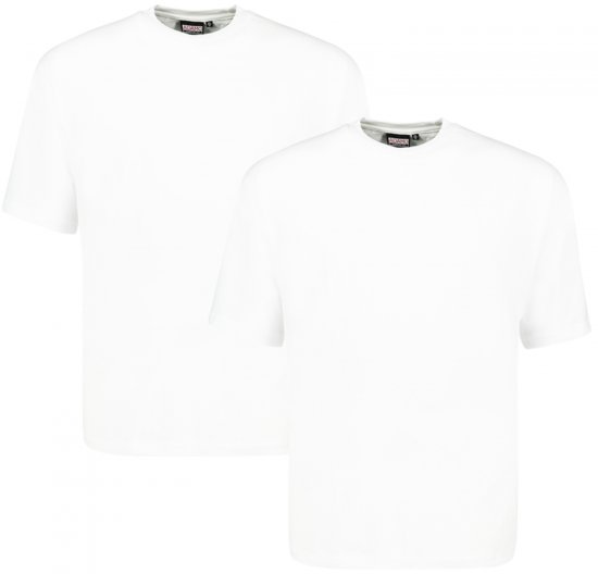 Adamo Marlon Comfort fit 2-pack T-shirt White - Magliette - Magliette Uomo Taglie Forti
