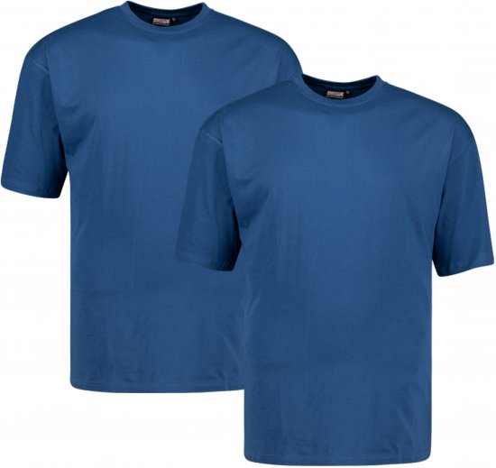 Adamo Marlon Comfort fit 2-pack T-shirt Denim Blue - Magliette - Magliette Uomo Taglie Forti