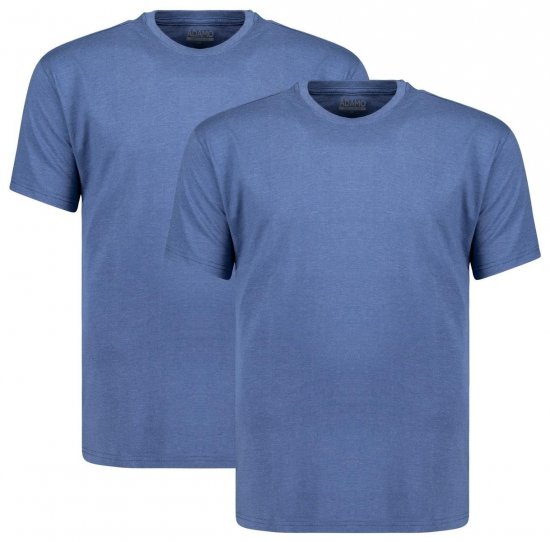 Adamo 129420 T-shirt confezione da 2 Blu denim - Magliette - Magliette Uomo Taglie Forti