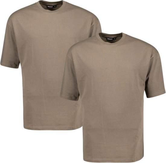 Adamo Marlon Comfort fit 2-pack T-shirt Khaki - Magliette - Magliette Uomo Taglie Forti