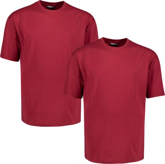 Adamo Marlon Comfort fit 2-pack T-shirt Blackberry - Magliette - Magliette Uomo Taglie Forti