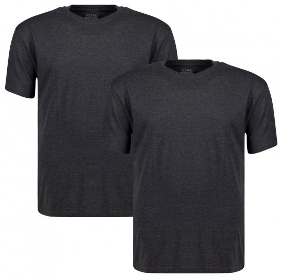 Adamo 129420 T-shirt confezione da 2 Grigio scuro melange - Magliette - Magliette Uomo Taglie Forti