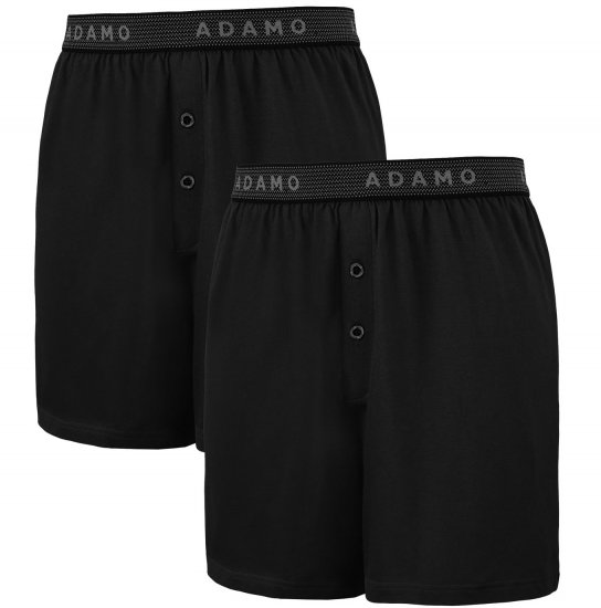 Adamo Jonas Boxershorts Black 2-pack - Intimo & costumi da bagno - Intimo Taglie Forti Uomo
