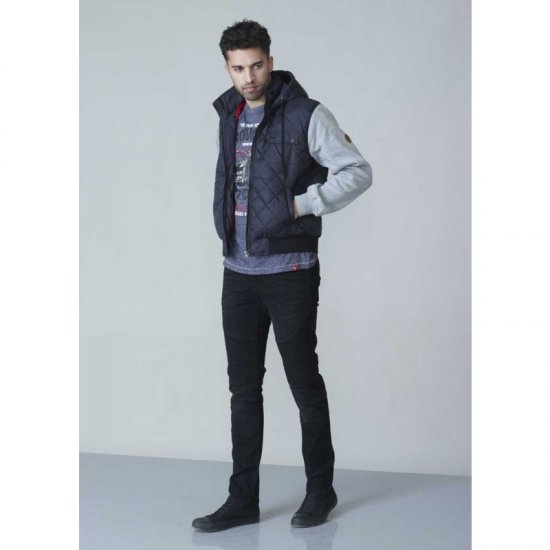 D555 Willie Hooded Quilted Jacket with Fleece sleeves - Giubbotti - Giubbotti Uomo Taglie Forti