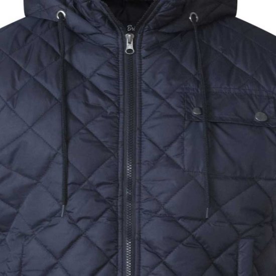D555 Willie Hooded Quilted Jacket with Fleece sleeves - Giubbotti - Giubbotti Uomo Taglie Forti
