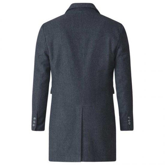 D555 Terry Checked Overcoat Charcoal - Giubbotti - Giubbotti Uomo Taglie Forti