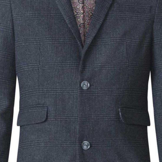 D555 Terry Checked Overcoat Charcoal - Giubbotti - Giubbotti Uomo Taglie Forti