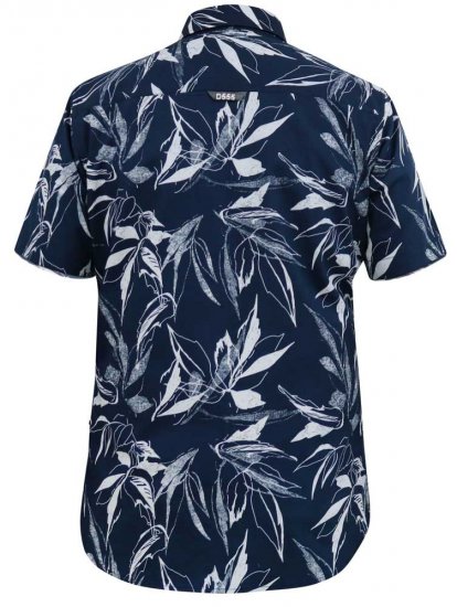 D555 FINLEY Hawaiian AO Print Shirt Navy - Camicie - Camicie Taglie Forti Uomo